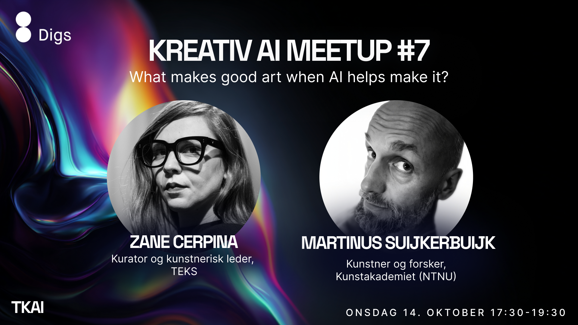 Event photo showing name and photo of speakers