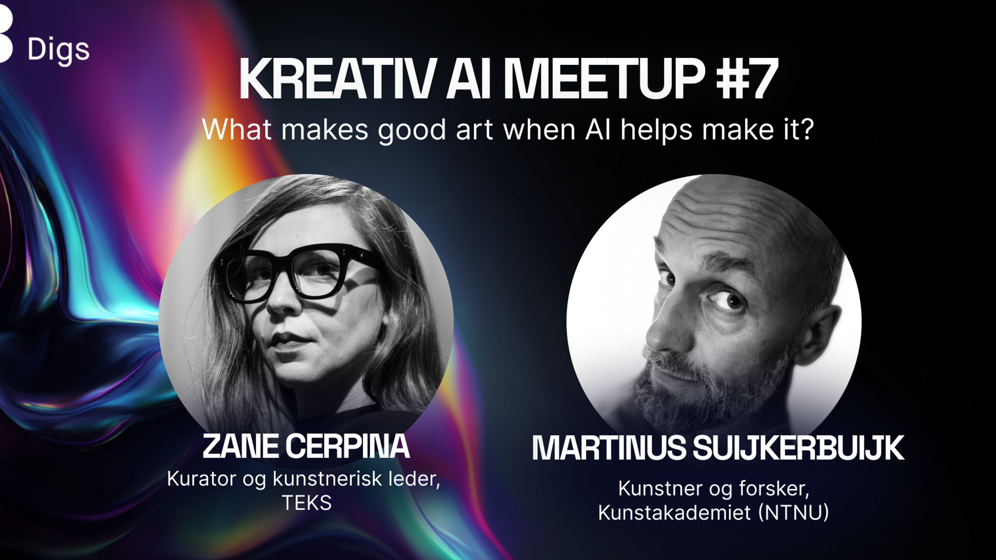 Event photo showing name and photo of speakers