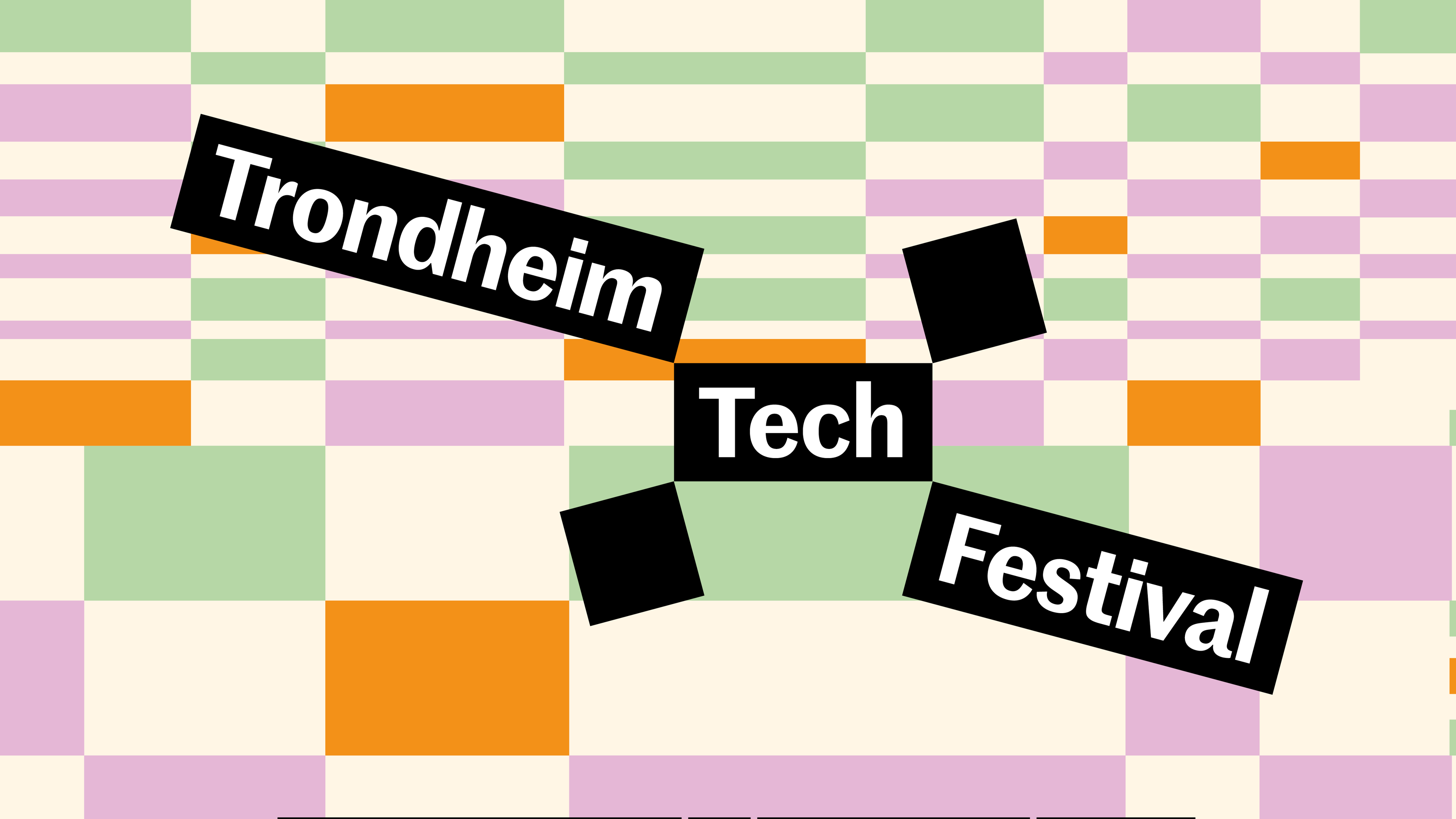 Checkered pattern with tech festival logo