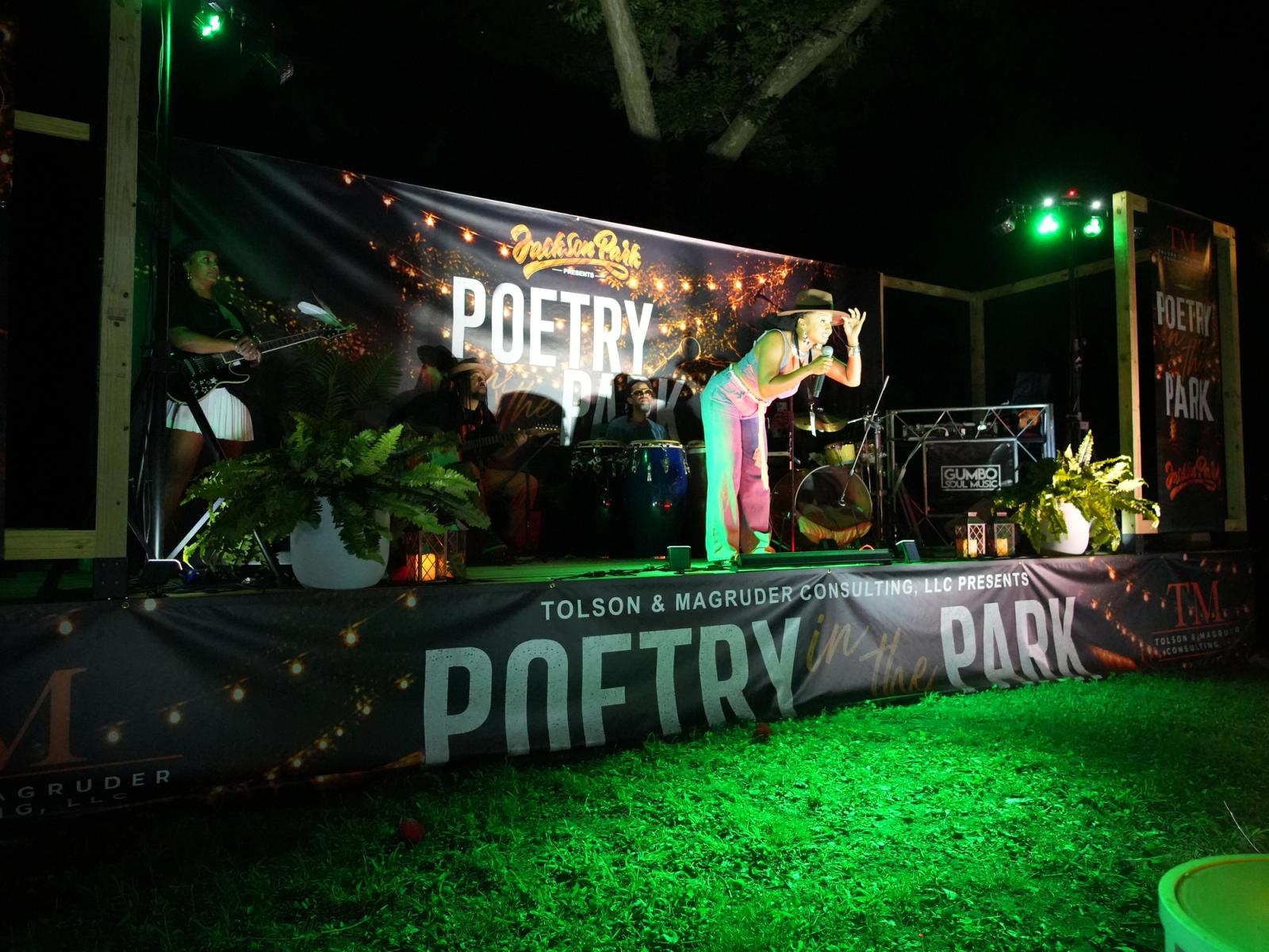 Poet on stage