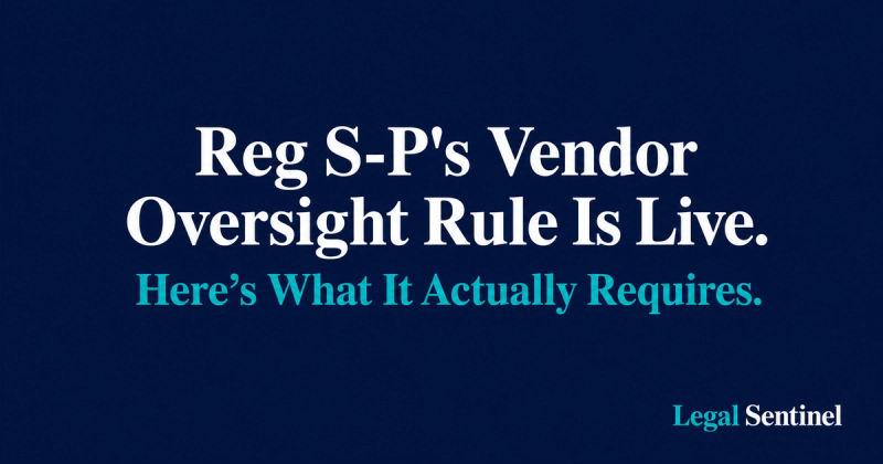 What Does Reg S-P's Vendor Oversight Requirement Actually Require RIAs to Do?