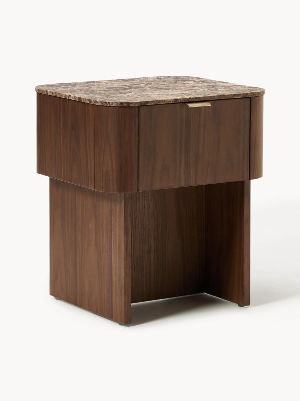 Wooden Bedside Table with Marble Top Zumi by Westwing