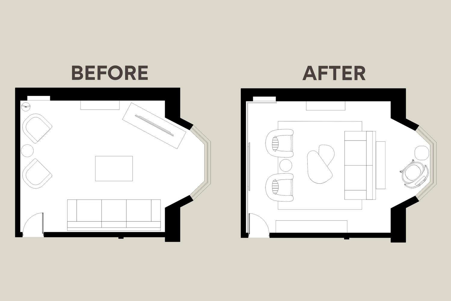 Transitional living room layout