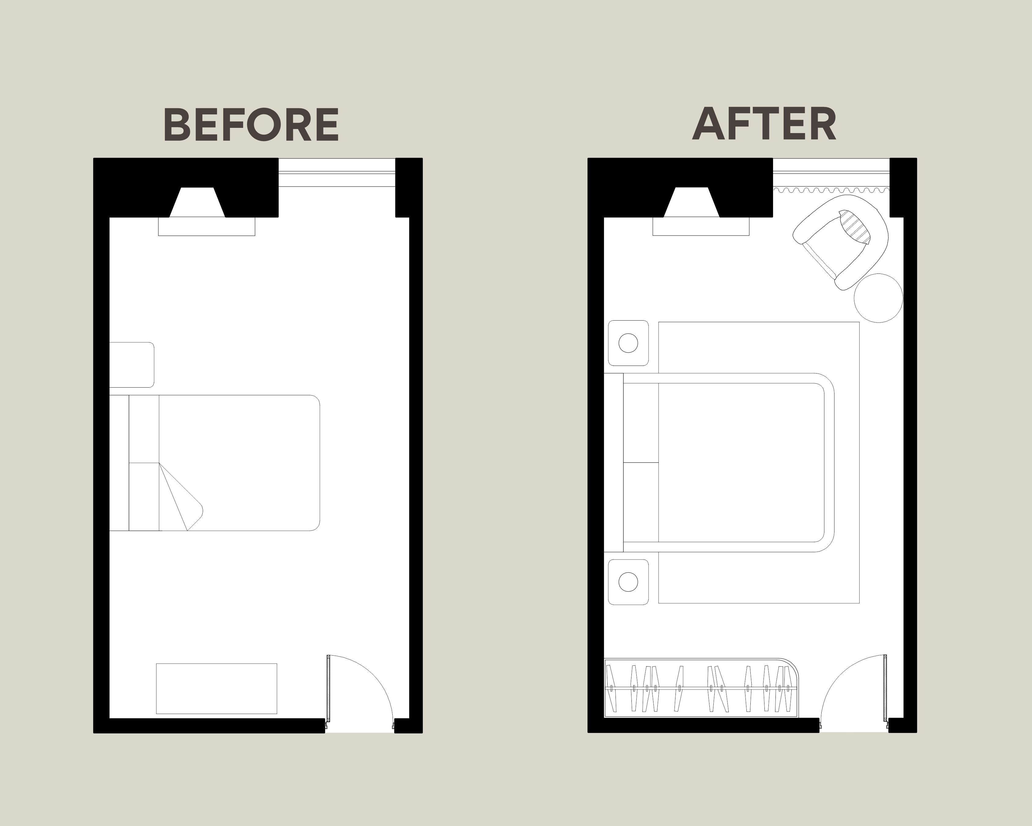 A Sophisticated North-Facing Bedroom layout
