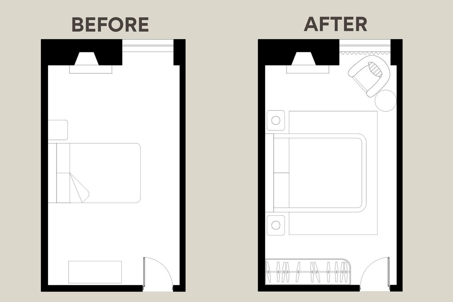A Sophisticated North-Facing Bedroom layout