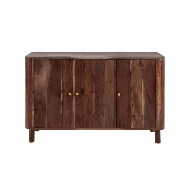 Avery Acacia Wood 3 Door Sideboard - Walnut