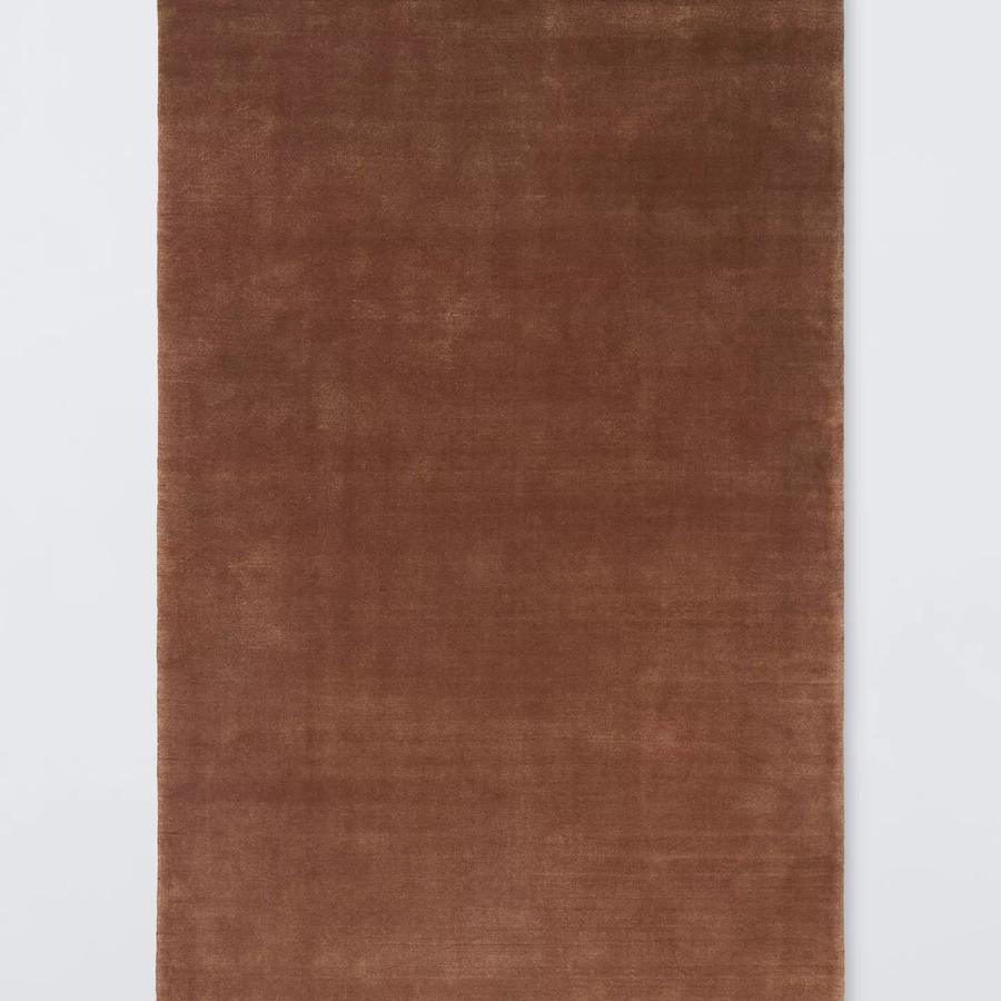 Luxury Deep Pile Hand Woven Pure Wool Rug, Auburn