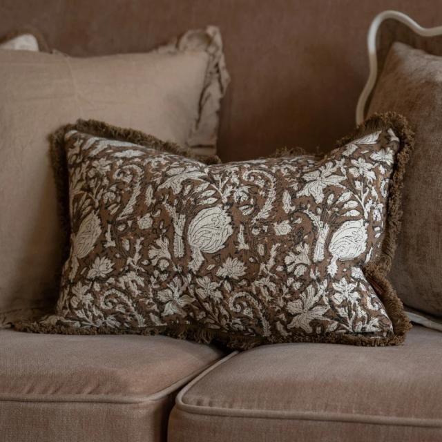 Sadie Brown Print Cushion 50x30