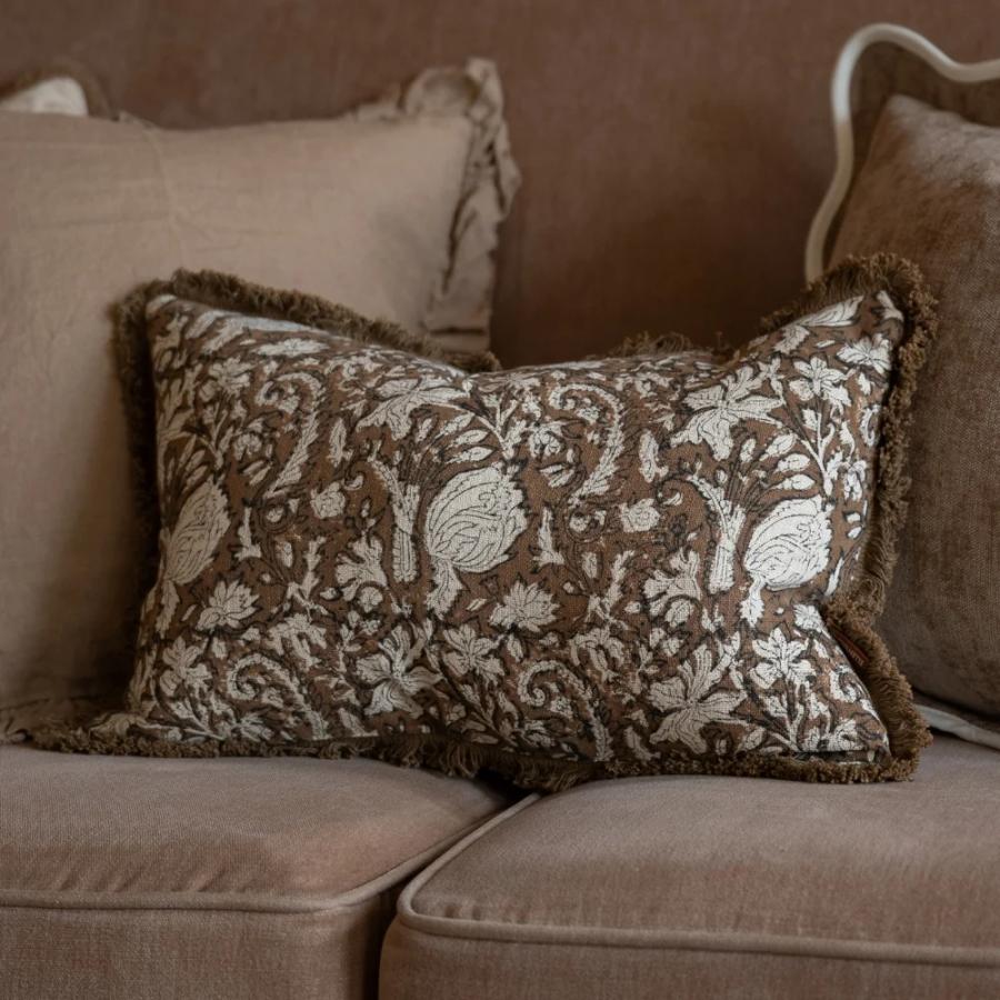 Sadie Brown Print Cushion 50x30