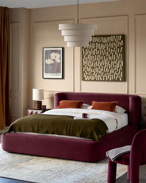 Darla plum velvet king ottoman storage bed by Danetti