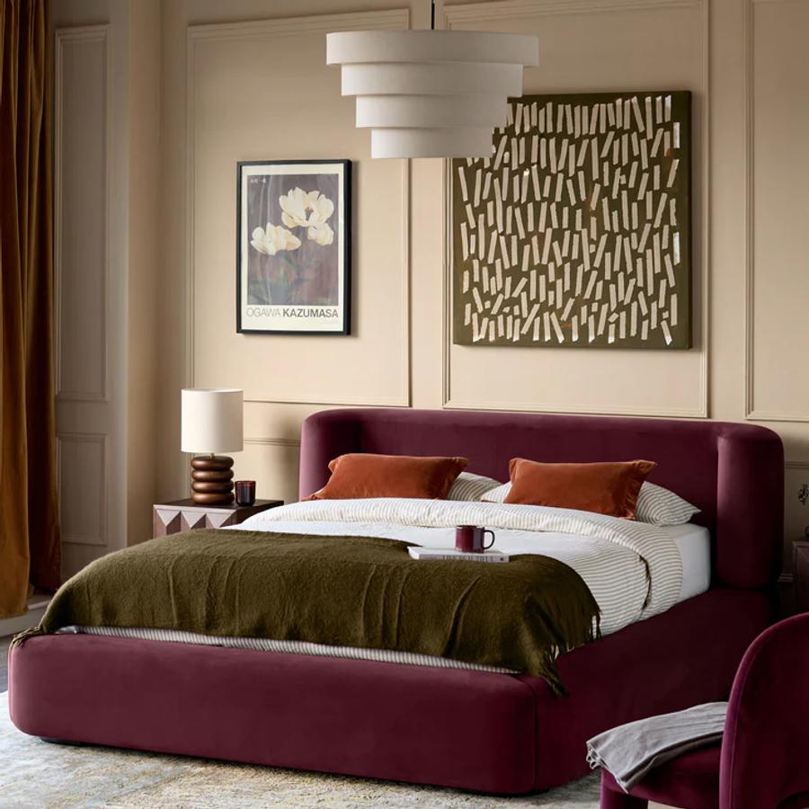 Darla plum velvet king ottoman storage bed by Danetti