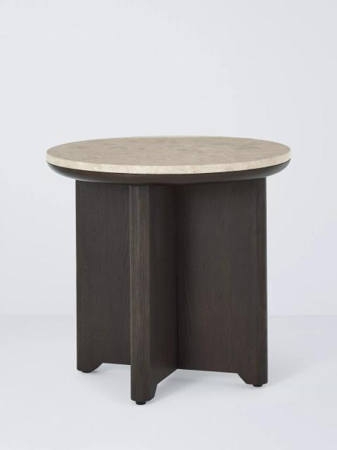 Ritz Marble Side Table, Brown