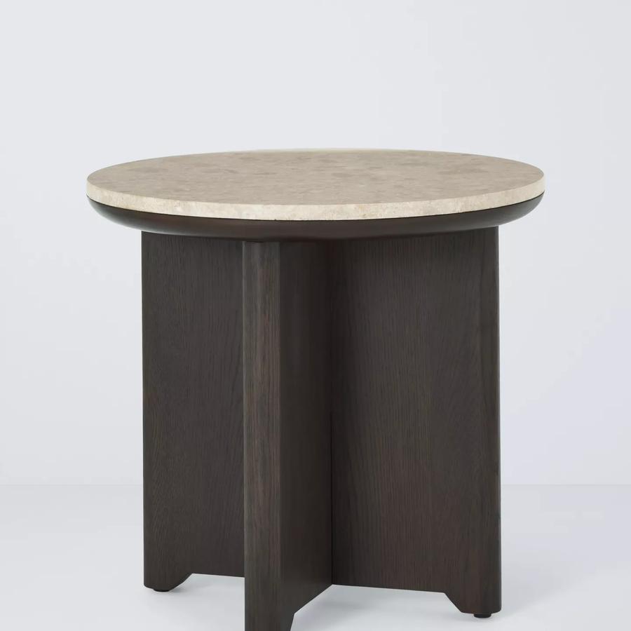 Ritz Marble Side Table, Brown