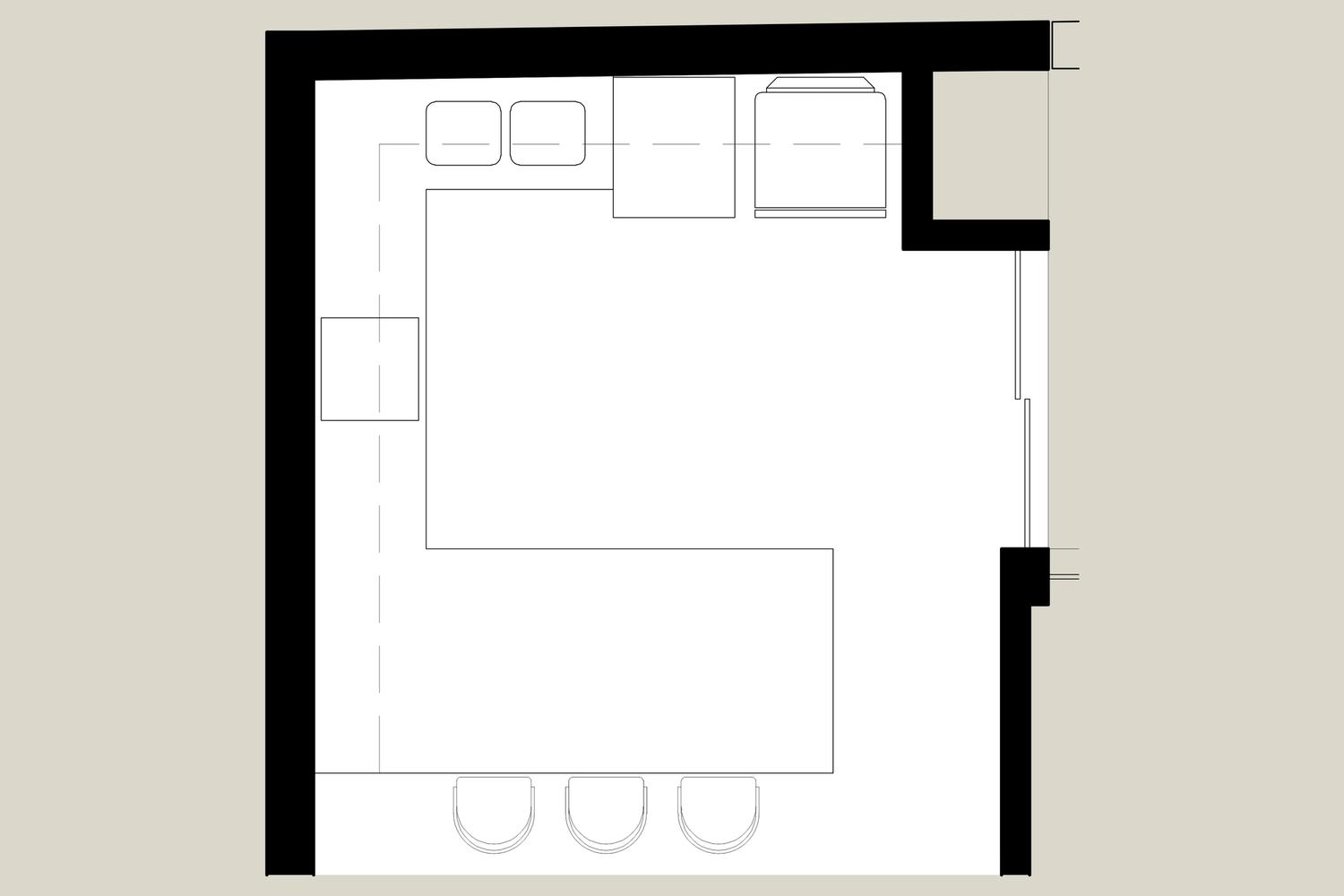 Contemporary Minimalist Kitchen layout