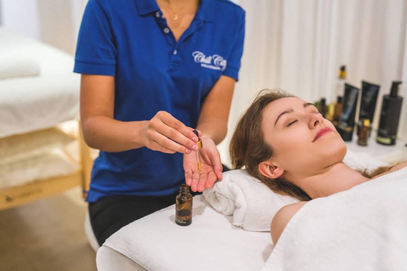 Why does facial skin need to be cleansed before a massage?