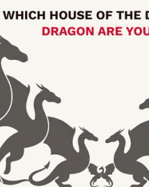 Five dragon silhouettes in dark grey on cream, facing inward from both edges