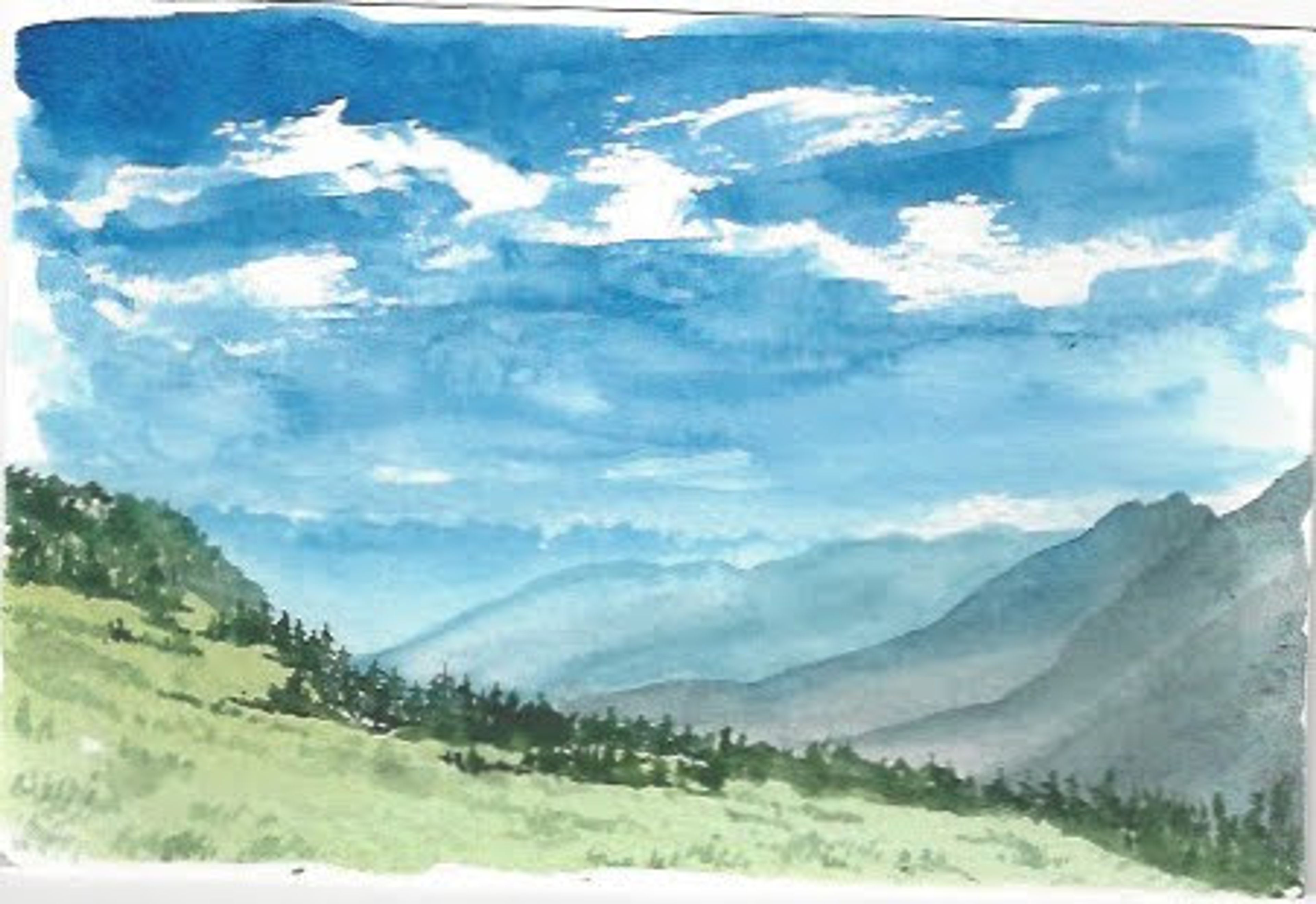 Mountains on the horizon in the Cascades