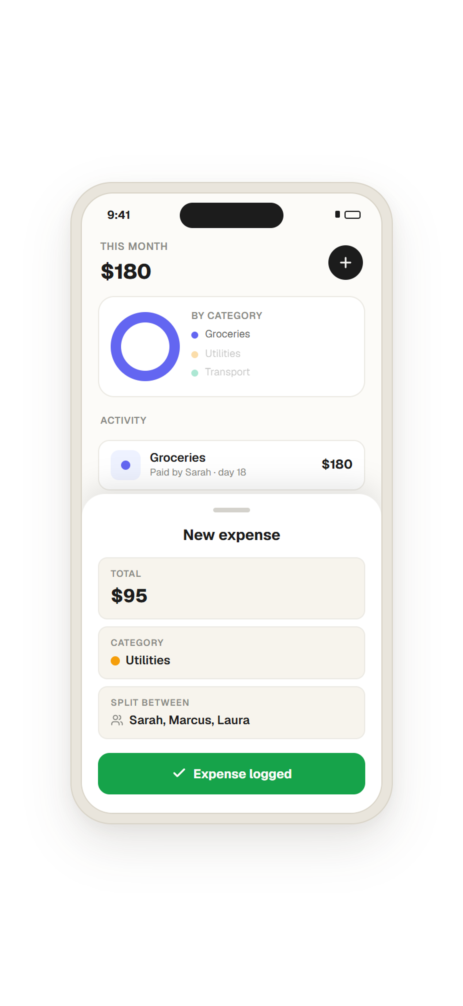 New expense sheet on mobile