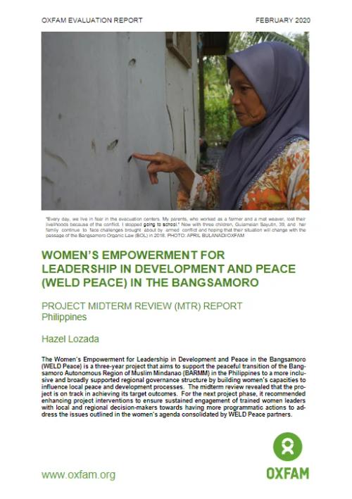 Women’s Empowerment for Leadership in Development and Peace (WELD Peace) in the Bangsamoro: Project Midterm Review, 2020