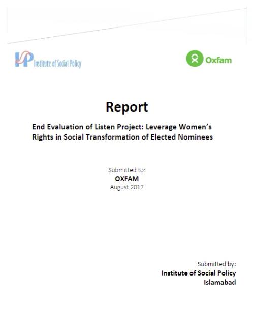Listen Project: Leverage Women’s Rights in Social Transformation of Elected Nominees Report, 2017