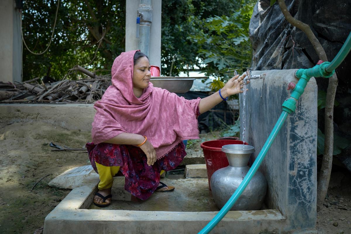 Jannat at the water point
