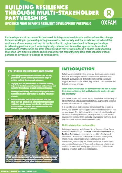 Oxfam’s Resilient Development Portfolio, 2018