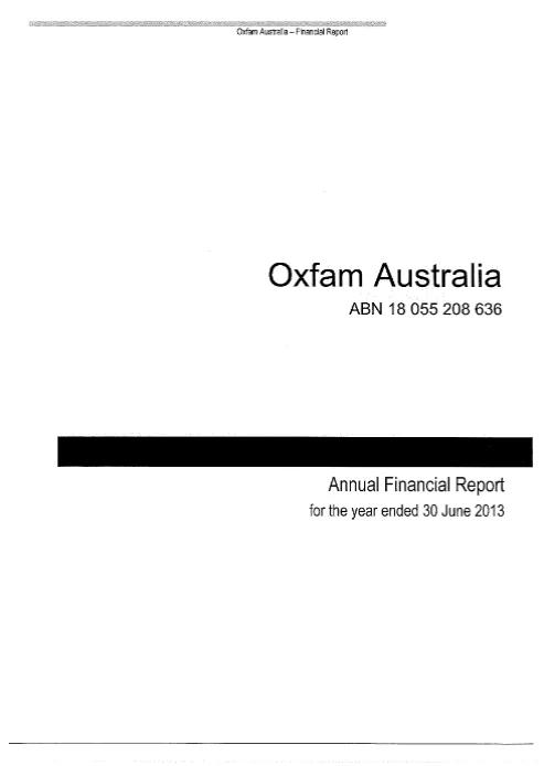 Financial Report 2013