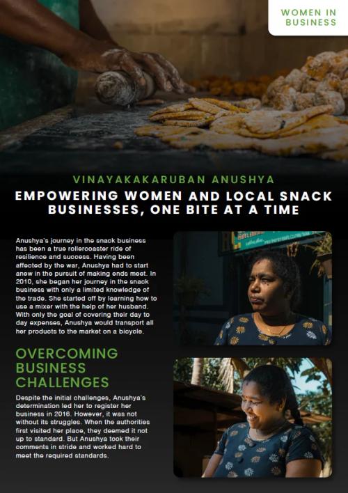 Case study: Vinayakakaruban Anushya and Resilient and Gender Inclusive Enterprise Systems, 2023