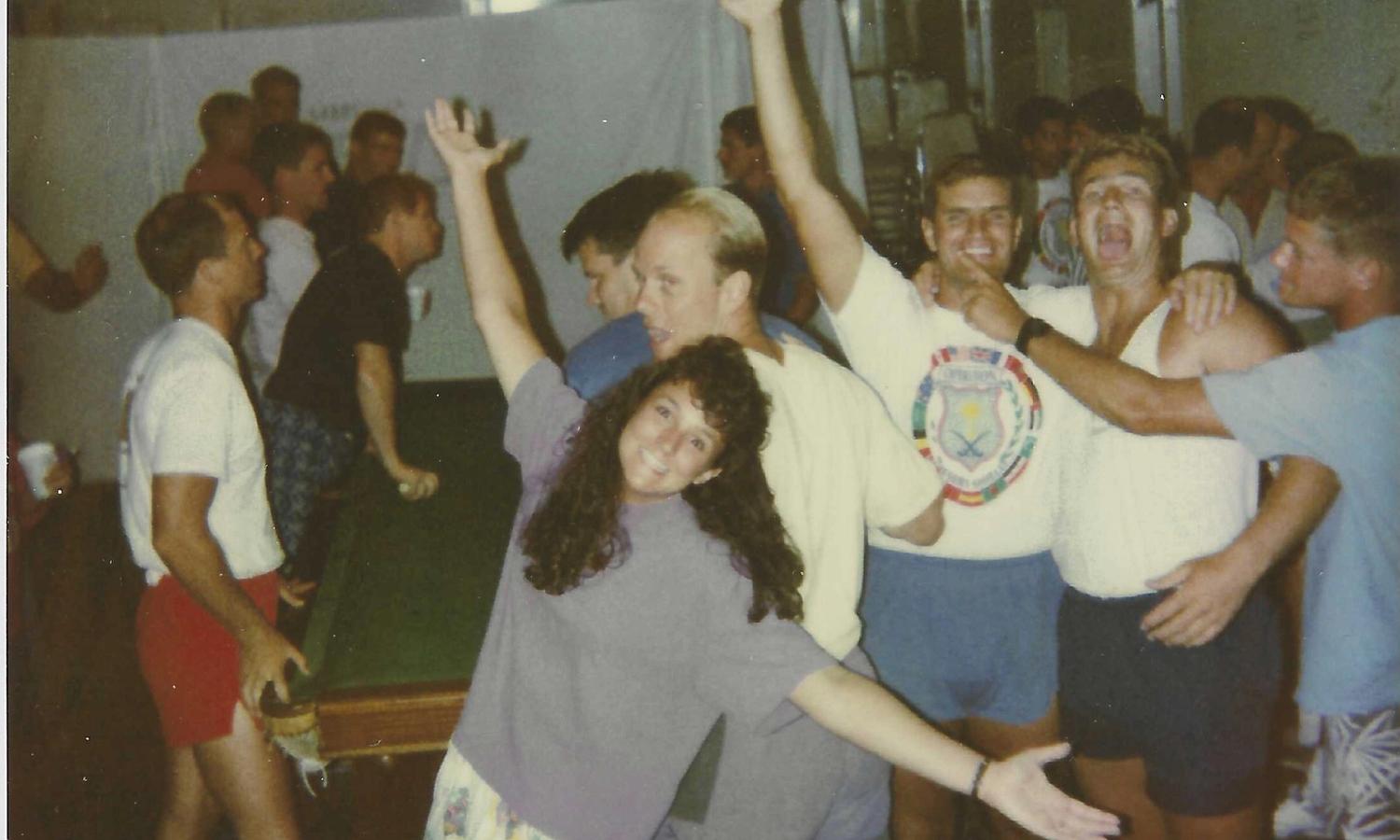 Cat, Snuffy, Ivan, and Biff enjoying victory at The Mother of All Parties!