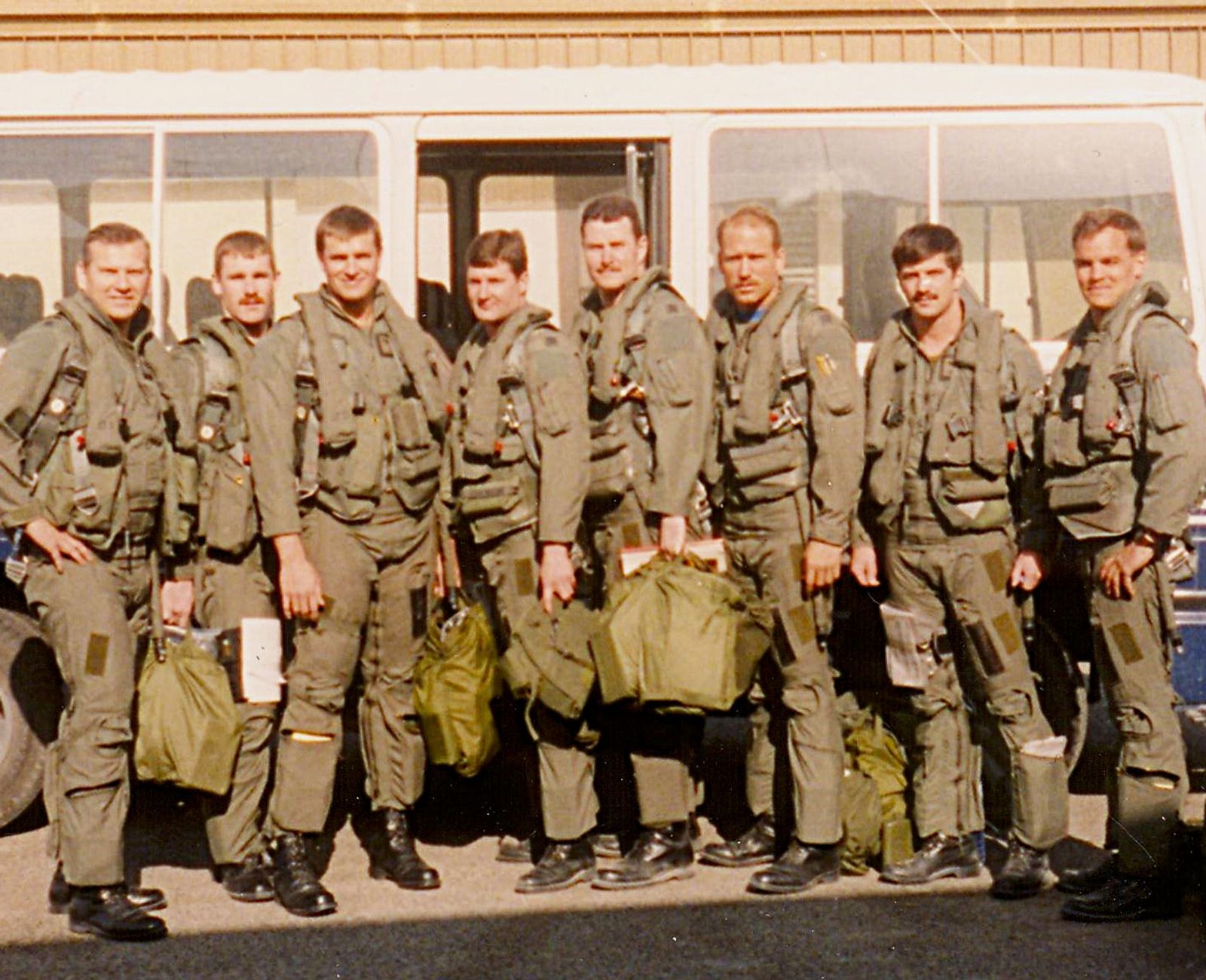 Eight Sabres post Tanker-in-the-Dark mission, 22 January 1991.