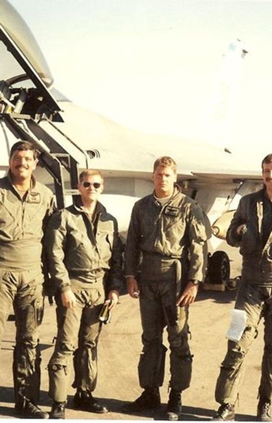 Mutt flight, Abner, Ivan, BA, and Boo Boo, on the ramp in Al Dhafra.