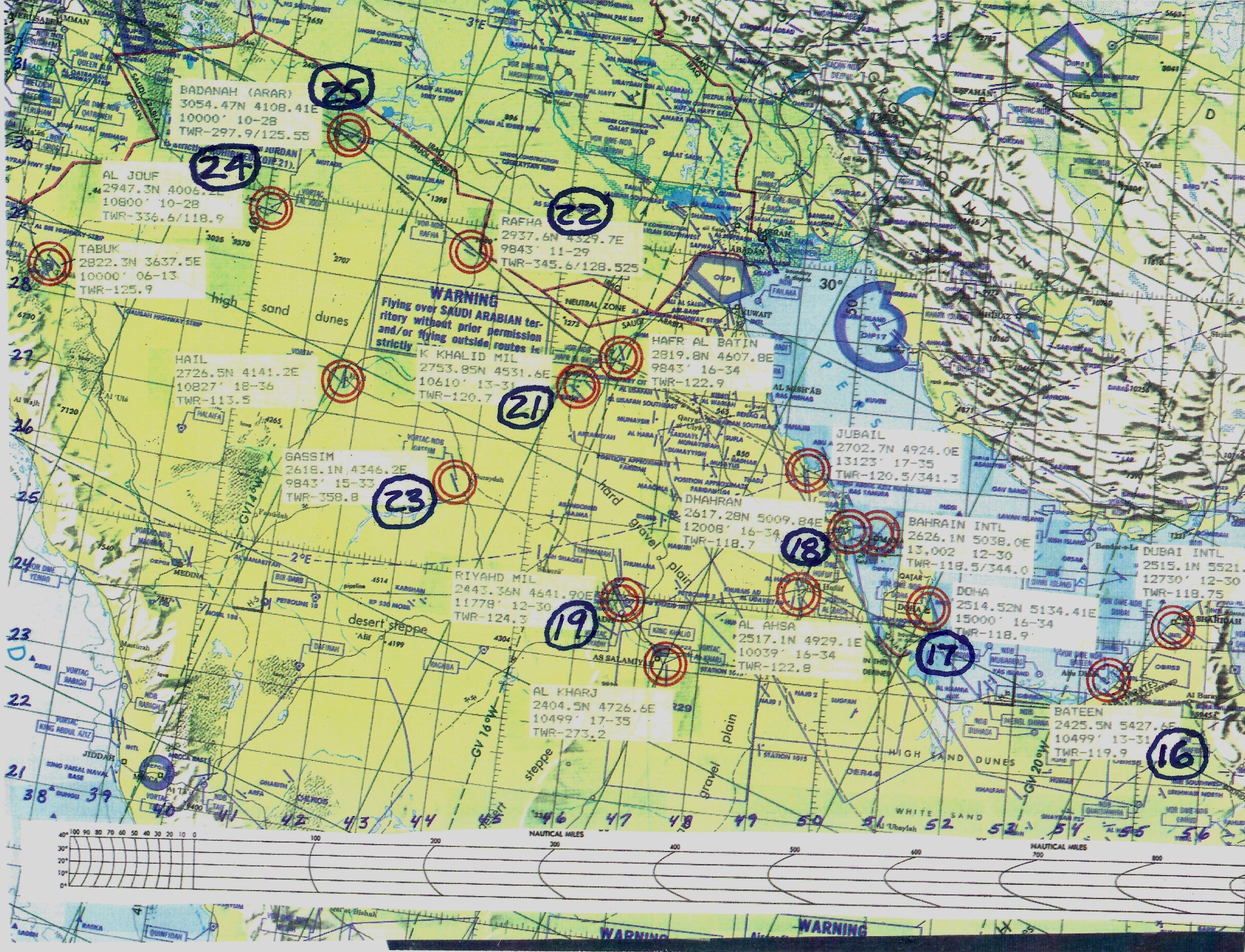 Saudi divert fields, January 1991.