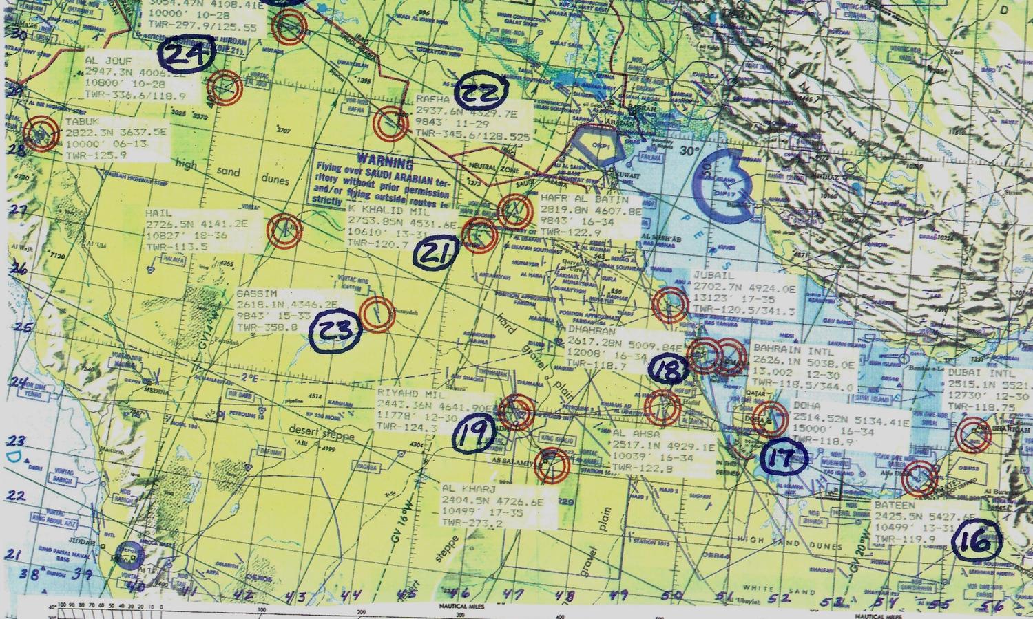 Saudi divert fields, January 1991.