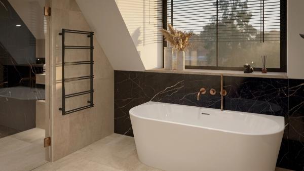 Hotelchique badkamer met marmerlook – Modern