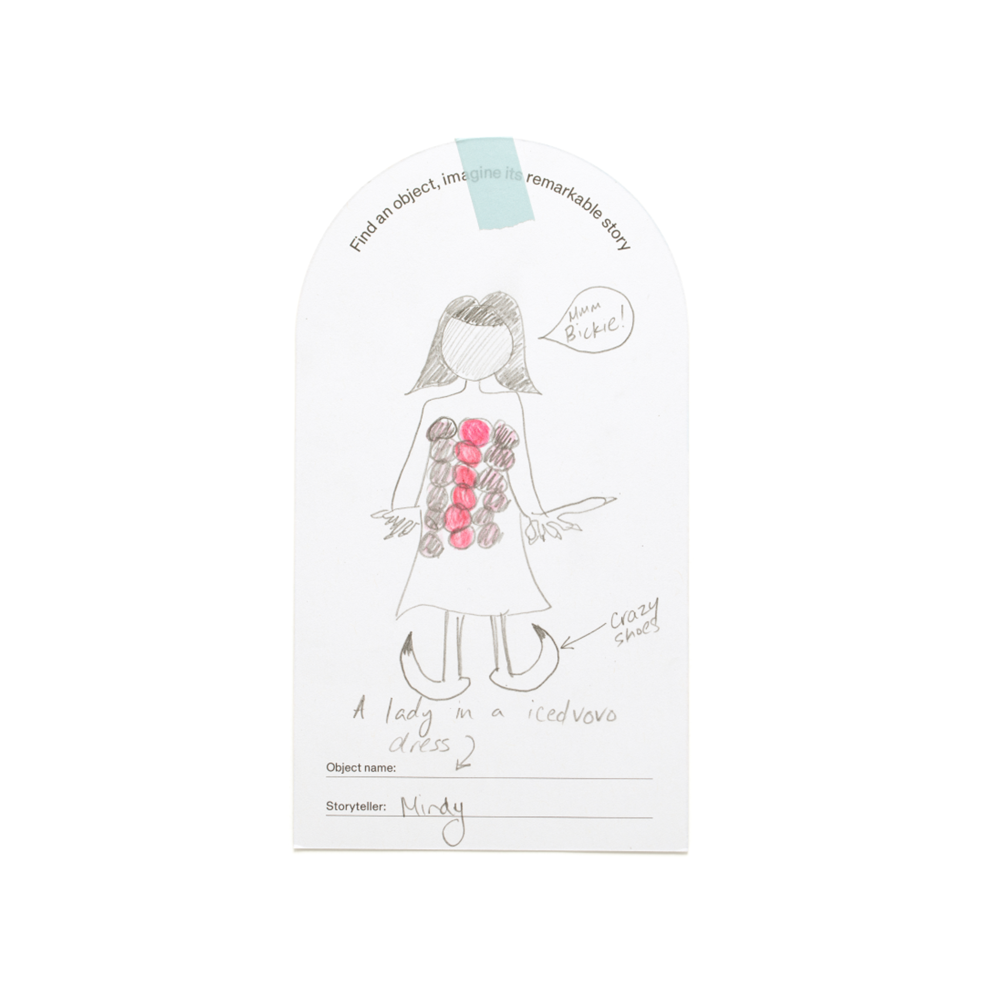 Drawing on arch-shaped paper.