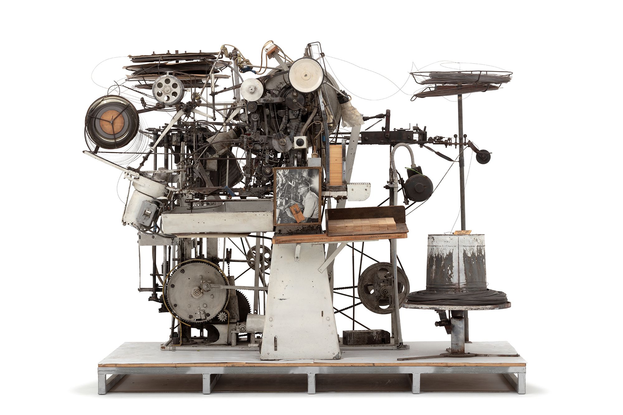 A contraption made from metal and electronic components.