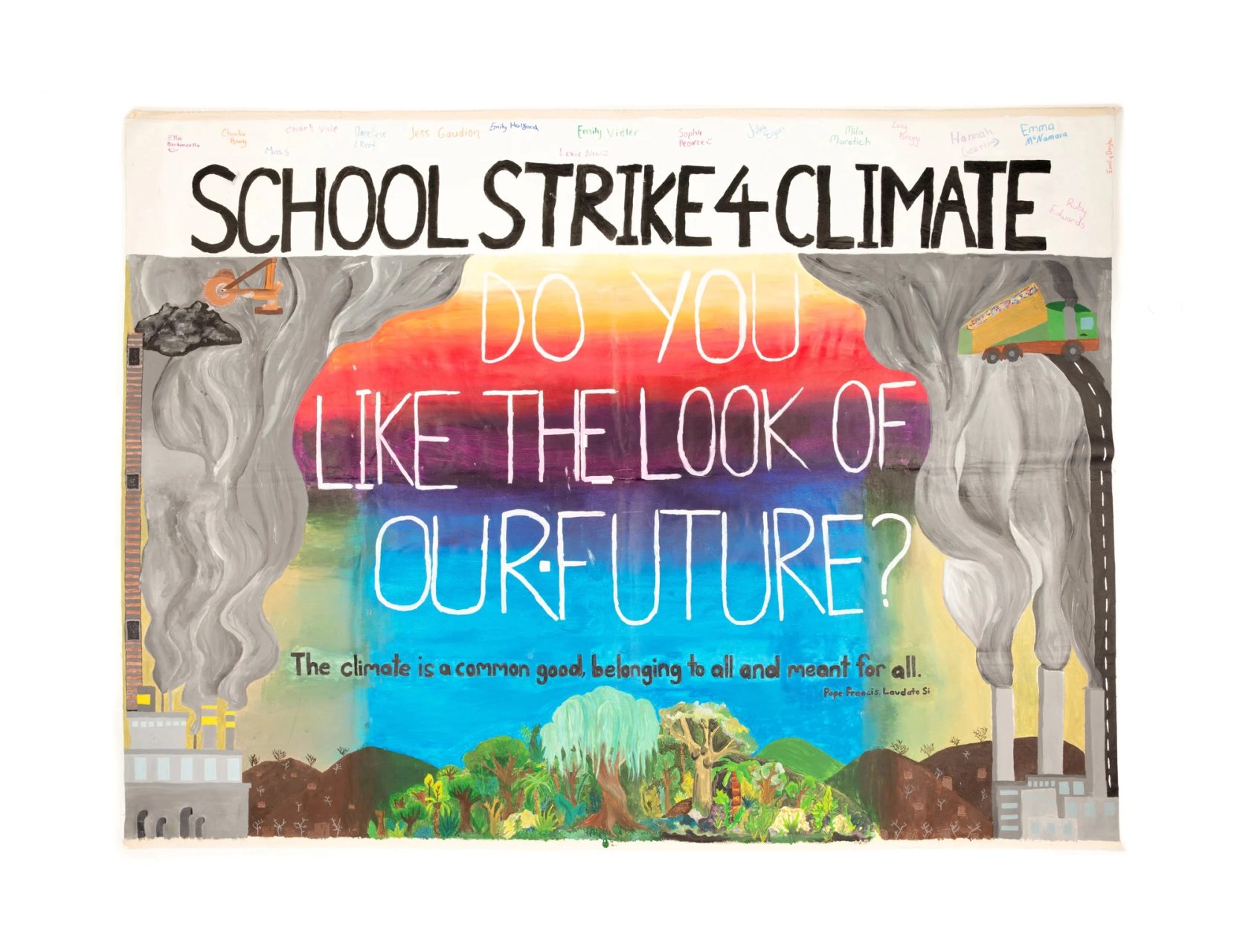'School Strike 4 Climate' banner.