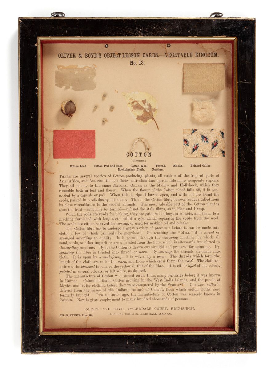 framed cotton text and drawings