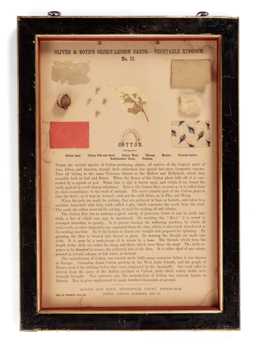 framed cotton text and drawings