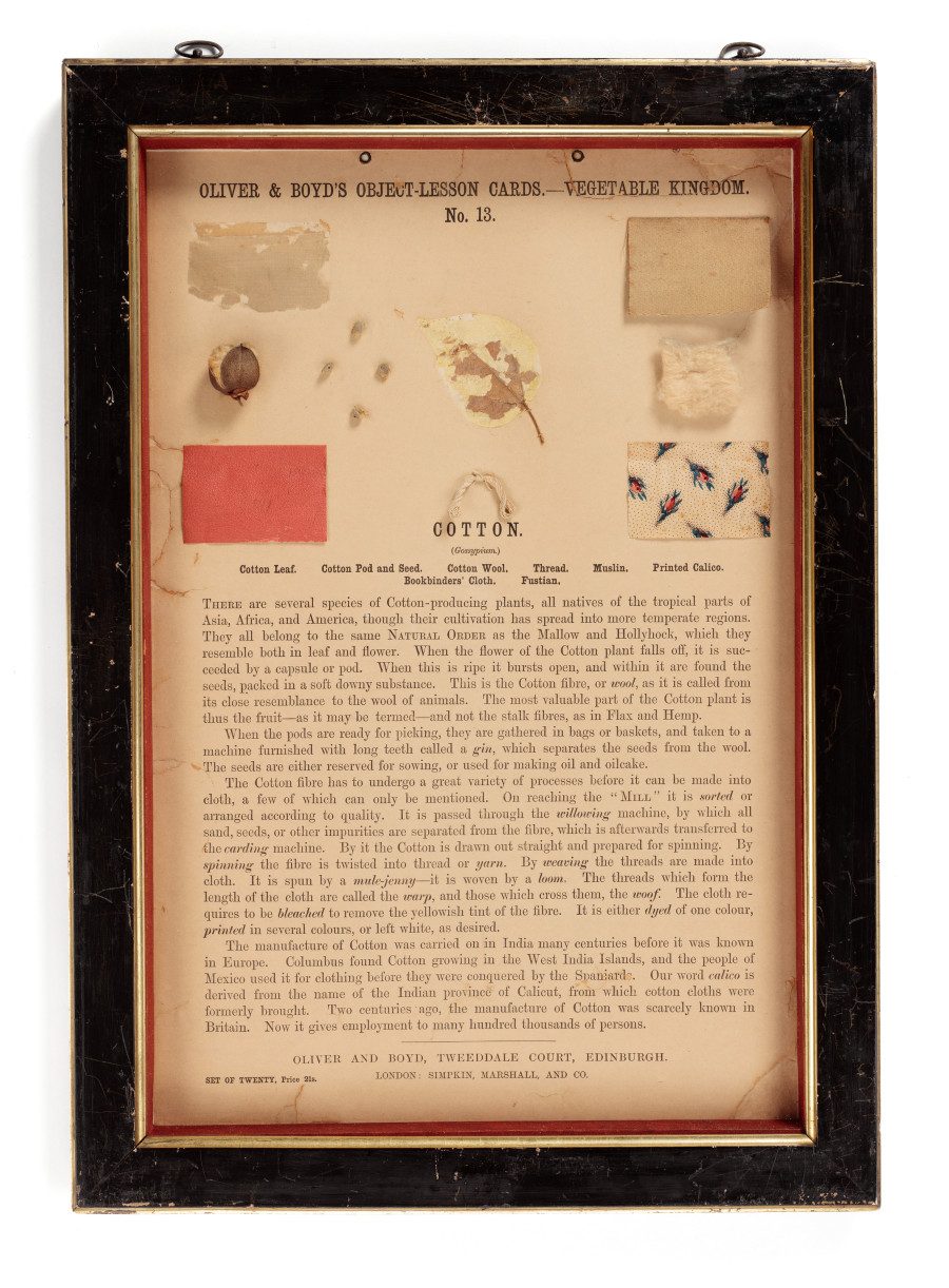 framed cotton text and drawings