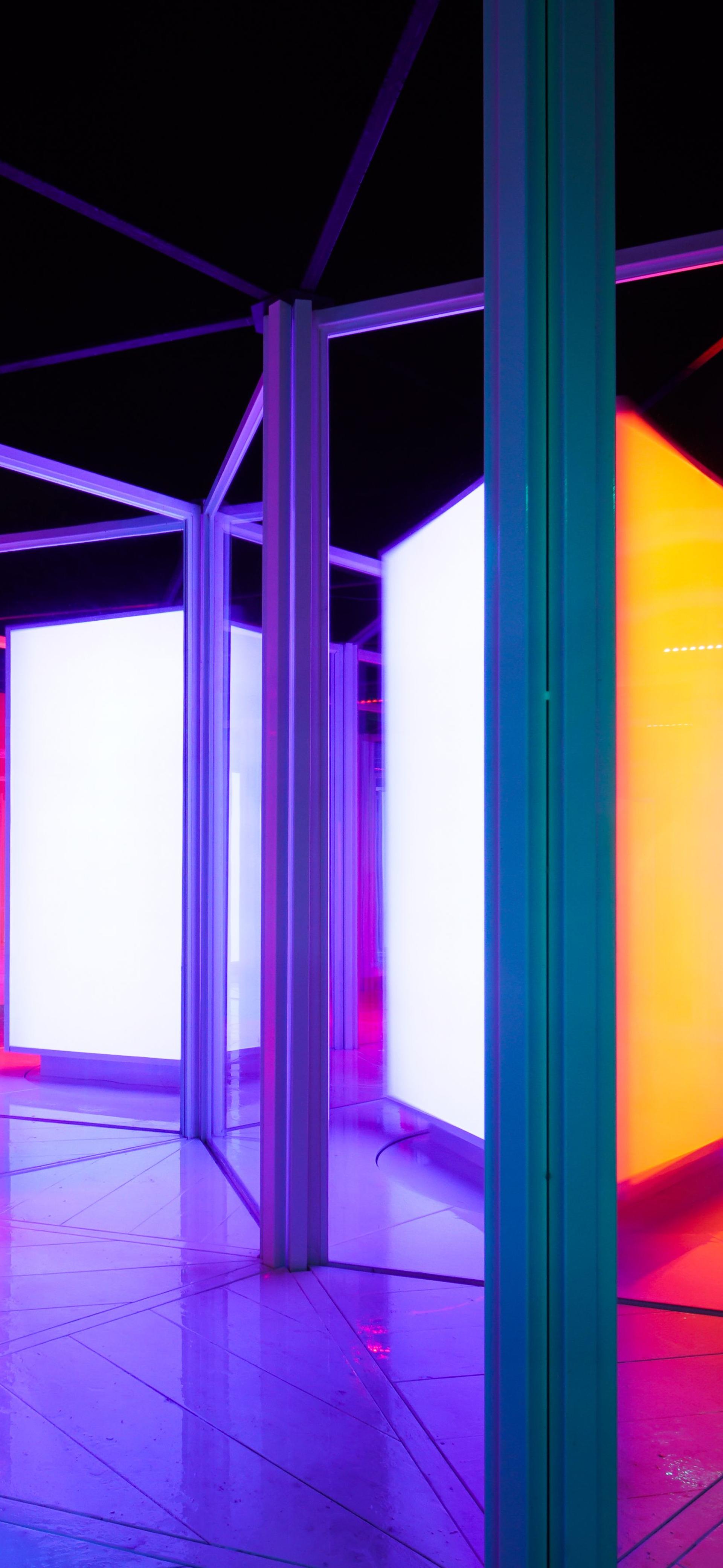A maze of windows, mirrors and colours.