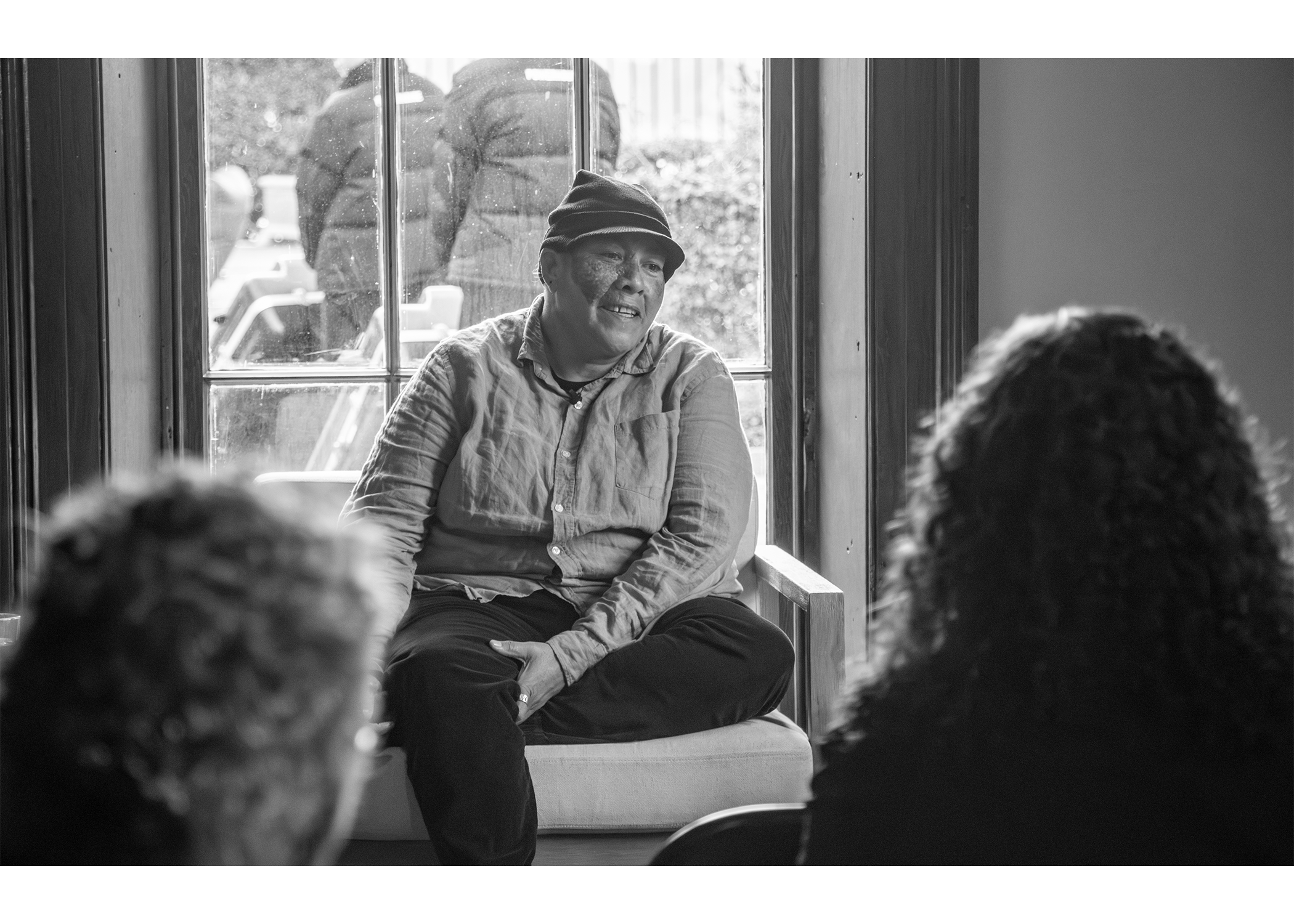 A Gumbaynggirr woman in conversation.
