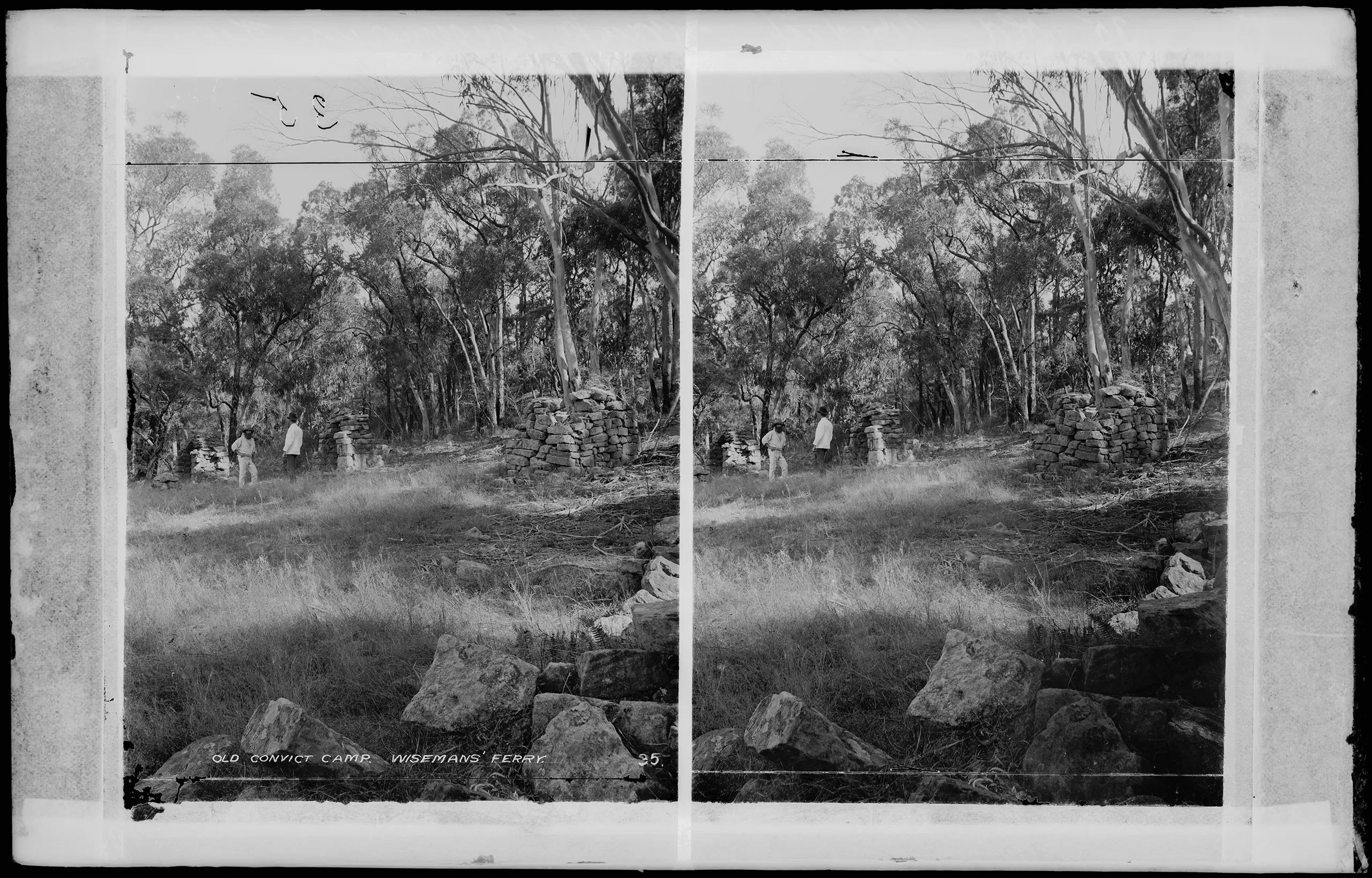 Silver gelatin dry plate glass negative in landscape format. The caption and studio number are inscribed on the reverse of the negative. There is no studio mark on the negative.