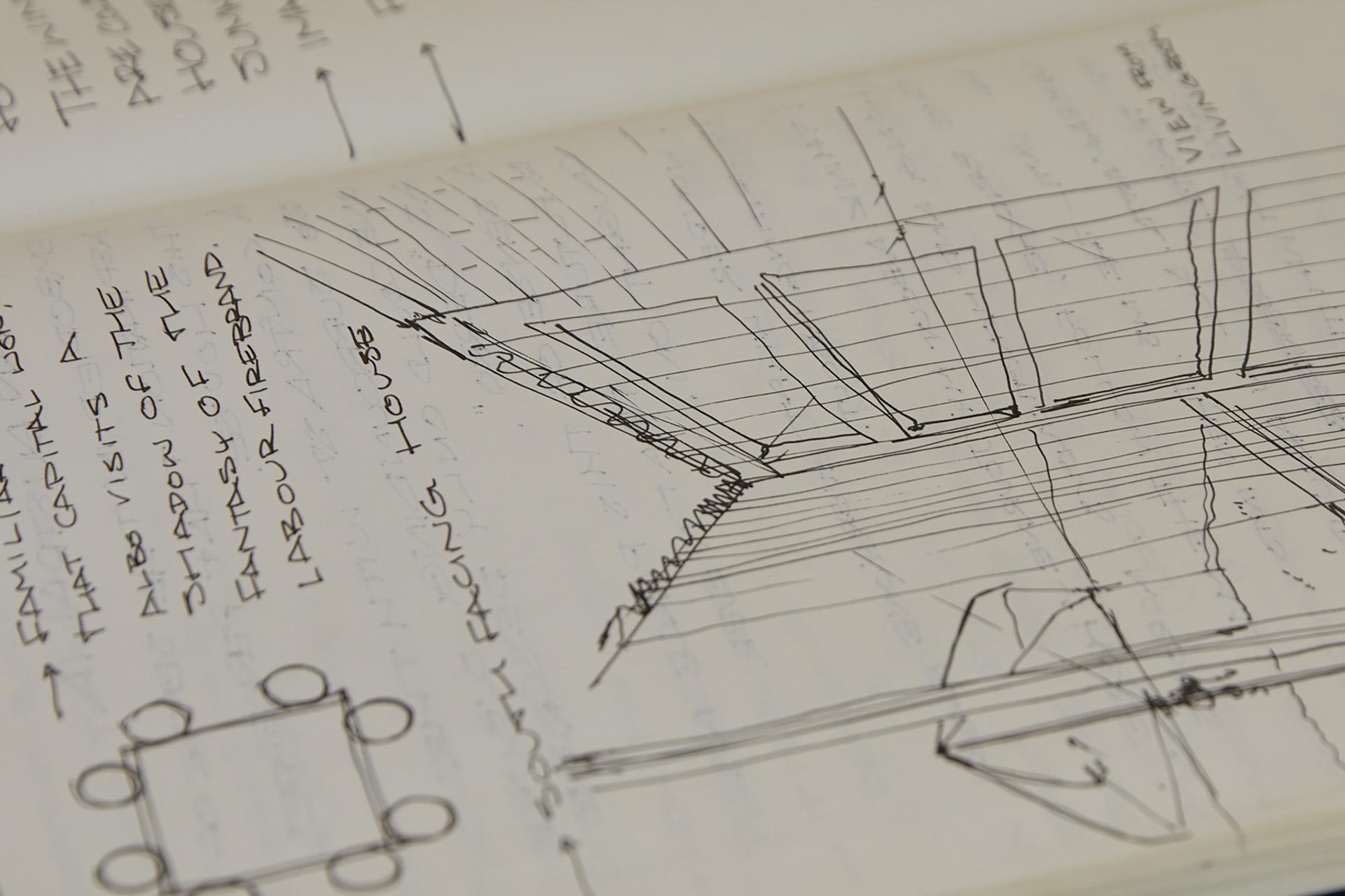 Sketches in a booklet