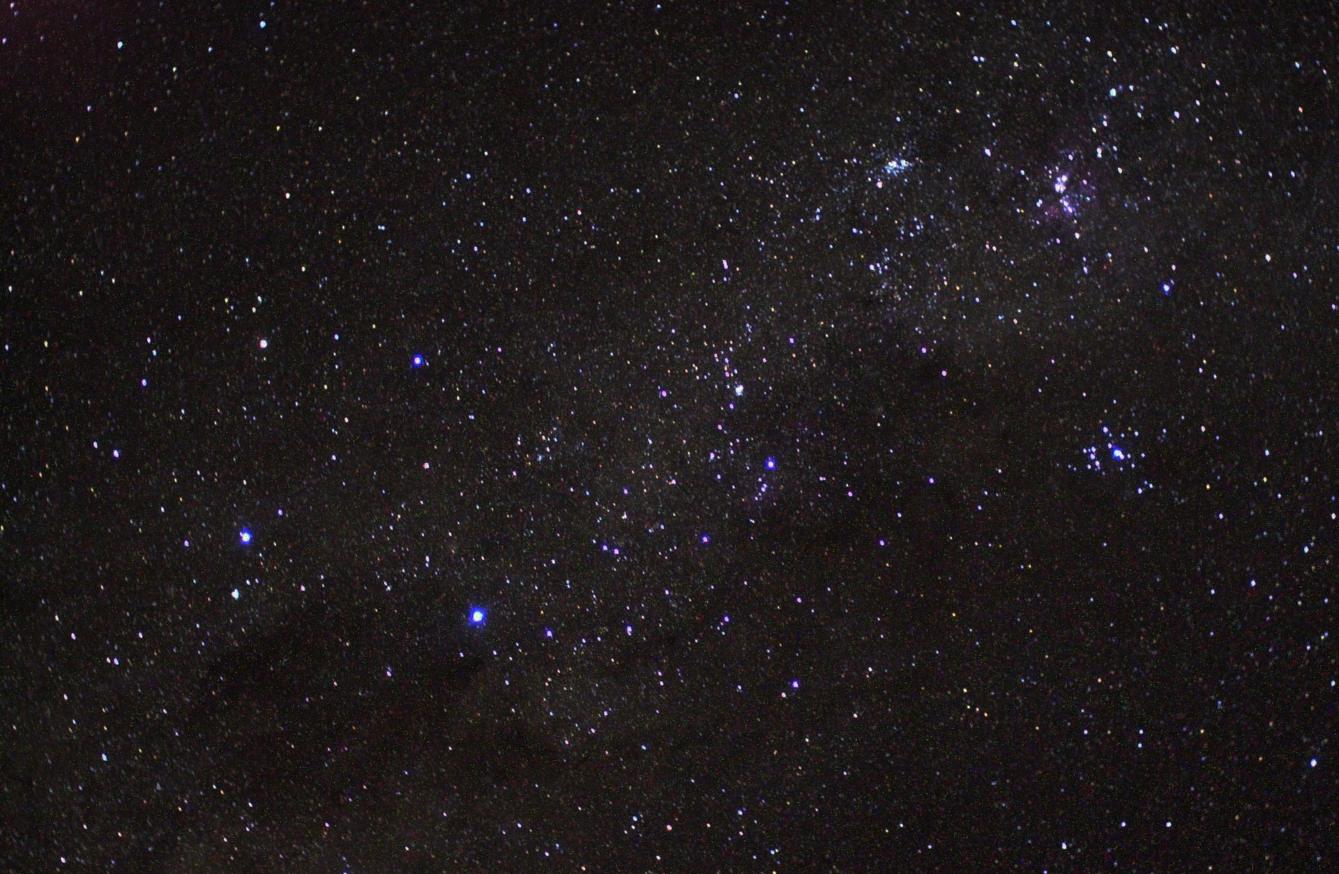 Purple coloured stars in space.