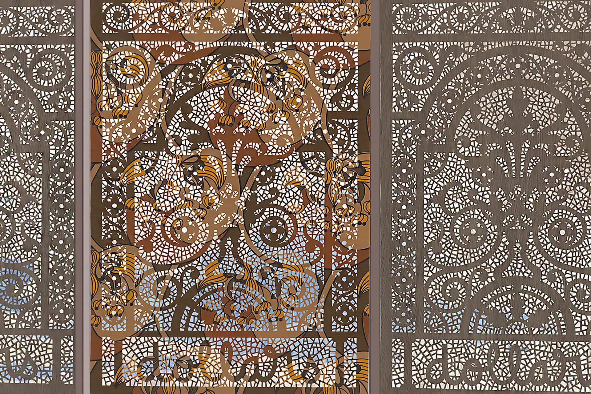 Abstract windows to a terrace