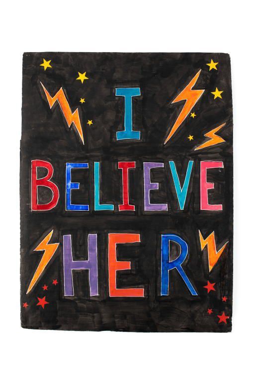 Protest sign, 'Injustice Anywhere is a Threat to Justice Everywhere', cardboard