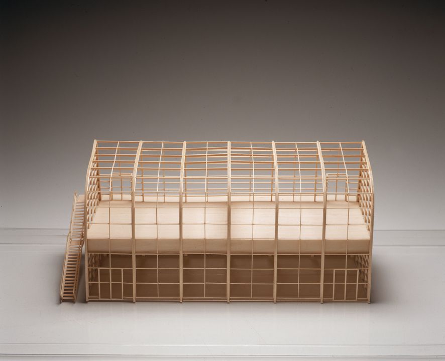 Architectural dance studio model with cover