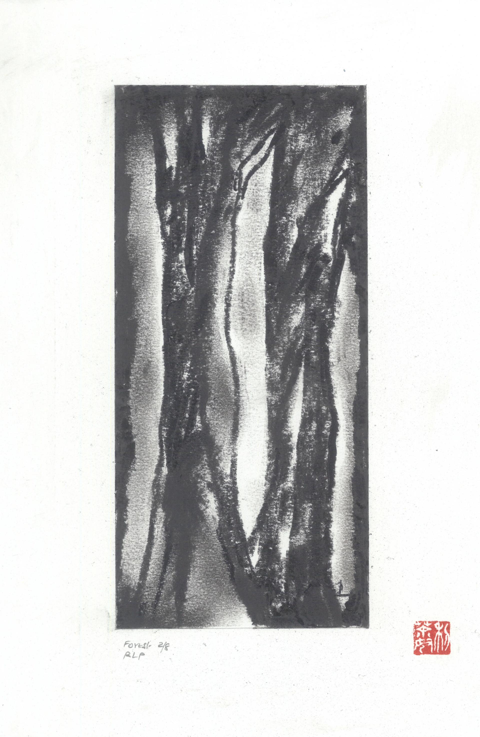 Charcoal drawing.