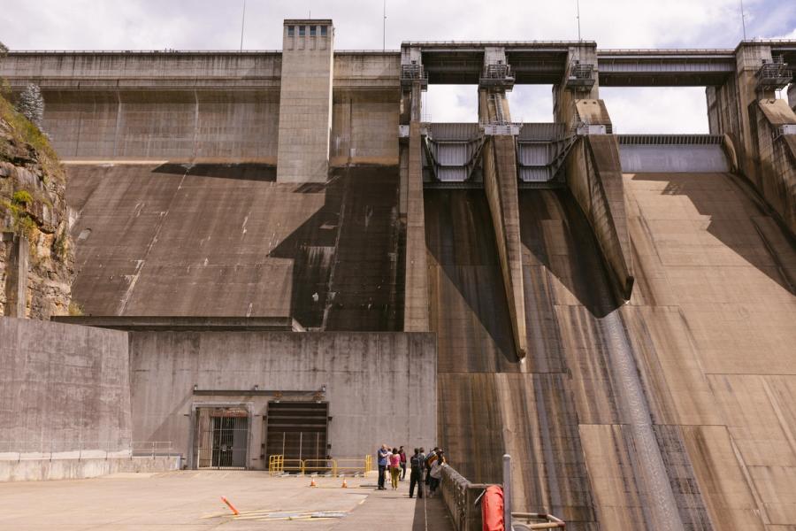 Concrete structures of the dam